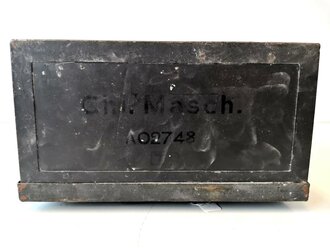 Transportkasten "Chi.Masch. A 02717" Originallack und Beschriftung. ( Chiffrier Maschine ) Nach dem Krieg weiterbenutzt