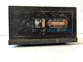 Transportkasten "Chi.Masch. A 02717" Originallack und Beschriftung. ( Chiffrier Maschine ) Nach dem Krieg weiterbenutzt