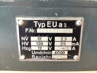 Einankerumformer Umformersatz E.U.a2/3 datiert 1941, Für Stromversorgung in Wehrmacht Panzerfahrzeugen Überlackiert, Funktion nicht geprüft, Deckel fehltt