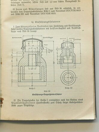 Telegraphenbauordnung Teil 5  Linien aus Bodengestängen, Ausgabe Juni 1933 mit 154 Seiten, verschmutztes Stück