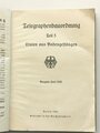 Telegraphenbauordnung Teil 5  Linien aus Bodengestängen, Ausgabe Juni 1933 mit 154 Seiten, verschmutztes Stück