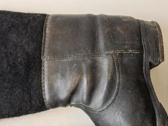 Deutsche Reichsbahn, Paar schwarze Winterstiefel Filz/Leder, Sohlenlänge 29cm, ungereinigtes Paar, Alter ?