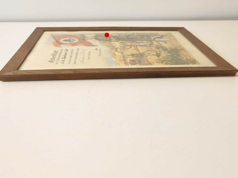 Gedenkblatt Reichsarbeitsdienst, Original gerahmt, Maße des Rahmens 3