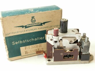 Luftwaffe Selbstschalter zur Sicherung der elektrischen Bordanlage gegen Überlastung und Kurzschluß. FL E 5000 01, ungebrauchtes Stück in der originalen Verpackung