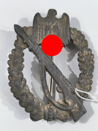 Infanterie- Sturmabzeichen in Silber, Unbekannter Hersteller " Design S.H.U.CO, Zink versilbert.