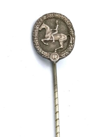 Deutsches Reiterabzeichen in silber, Miniatur  18mm, Hersteller Lauer 990 Silber