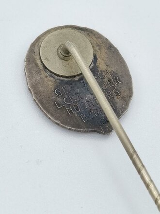 Deutsches Reiterabzeichen in silber, Miniatur  18mm, Hersteller Lauer 990 Silber