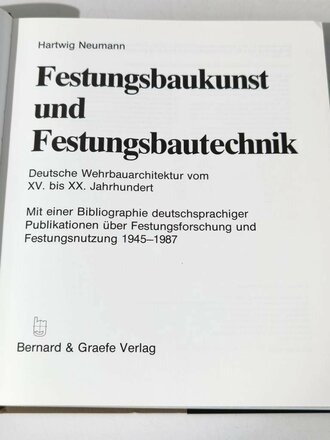 "Festungsbaukunst und Festungsbautechnik" 440 Seiten, gebraucht, über DIN A5