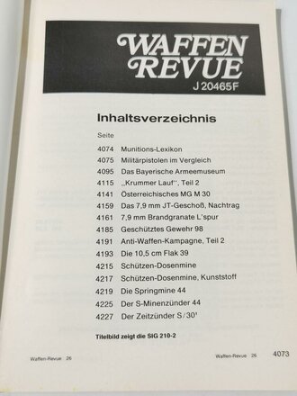 Waffen Revue Nr. 26, Militärpistolen im Vergleich, gebraucht, 160 Seiten