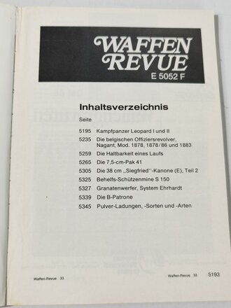 Waffen Revue Nr. 33, Kampfpanzer Leopard 1 und 2,...