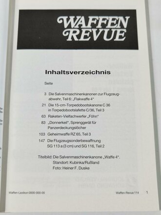 Waffen Revue Nr. 114, Salvenmaschinenkanonen Teil 6,...
