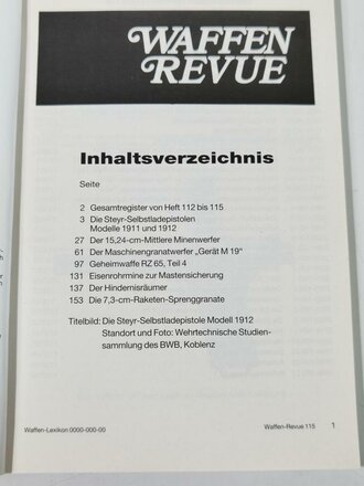 Waffen Revue Nr. 115, Die Steyr-Selbstladepistolen Modell...