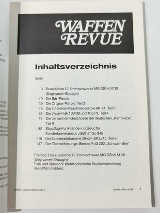 Waffen Revue Nr. 96, Die Bär-Pistole, gebraucht, 160...