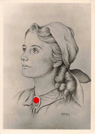 Künstler Ansichtskarte " Arbeitsmaid" Weiblicher Reichsarbeitsdienst