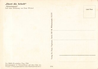 Künstler Ansichtskarte " Arbeitsmaid" Weiblicher Reichsarbeitsdienst