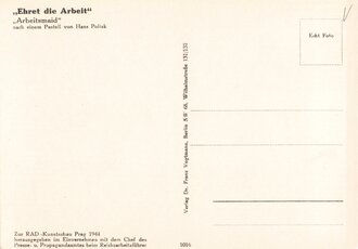 Künstler Ansichtskarte " Arbeitsmaid" Weiblicher Reichsarbeitsdienst