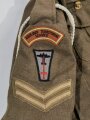 Great Britain WWII, Womens Auxiliary Territorial Service uniform. Blouse dated 1943, Skirt dated 1940. Shirt and hat not dated. All used but good condition