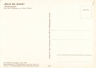 Künstler Ansichtskarte " Arbeitsmaid" Weiblicher Reichsarbeitsdienst