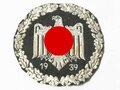NSRL Leistungsabzeichen in silber mit Jahreszahl 1939, getragenes Stück für den Sportanzug
