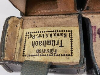 1.Weltkrieg Patronentasche Kammerstück von 1916, die Verschlussriemen zum Teil defekt