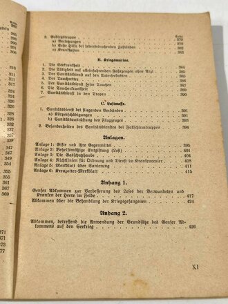 H.Dv.59 M.Dv Kr. 275, L.Dv59 Unterrichtsbuch für Sanitätsunteroffiziere und -mannschaften, datiert 1939, 431 Seiten, gebraucht