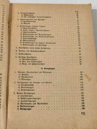 H.Dv.59 M.Dv Kr. 275, L.Dv59 Unterrichtsbuch für Sanitätsunteroffiziere und -mannschaften, datiert 1939, 431 Seiten, gebraucht