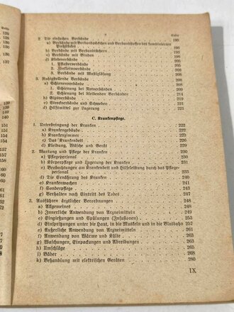 H.Dv.59 M.Dv Kr. 275, L.Dv59 Unterrichtsbuch für Sanitätsunteroffiziere und -mannschaften, datiert 1939, 431 Seiten, gebraucht