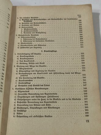 H.Dv.59 M.Dv Kr. 275, L.Dv59 Unterrichtsbuch für Sanitätsunteroffiziere und -mannschaften, datiert 1939, 431 Seiten, gebraucht