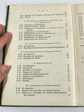 D.V.E.Nr 79 Feld Magazindienstordnung, datiert 3.März.1910, 128 Seiten, gebraucht