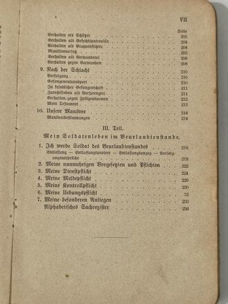 Unterrichtsbuch für den bayrischen Infanteristen und Jäger, datiert 1901, 238 Seiten, gebraucht