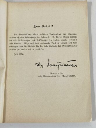 Der Flugzeugführer - Ein Handbuch für die Ausbildung, datiert 1941, 135 Seiten, gebraucht