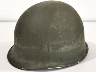 U.S. WWII front seam steel helmet shell, overpainted