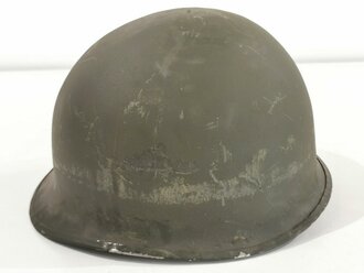 U.S. WWII front seam steel helmet shell, overpainted