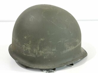 U.S. WWII front seam steel helmet shell, overpainted