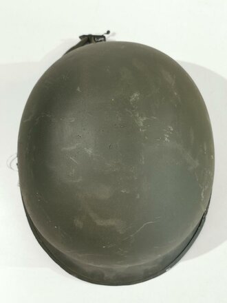 U.S. WWII front seam steel helmet shell, overpainted