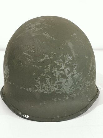 U.S. WWII front seam steel helmet shell, overpainted