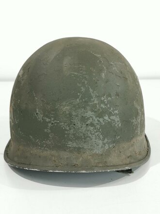 U.S. WWII front seam steel helmet shell, overpainted