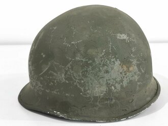 U.S. WWII front seam steel helmet shell, overpainted