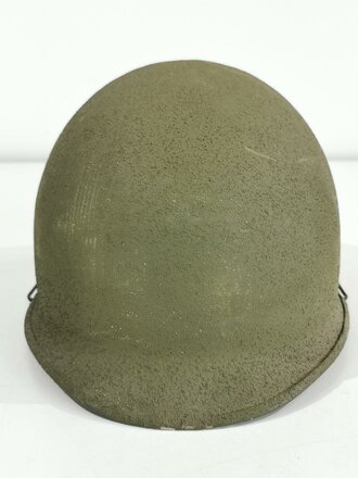 U.S. WWII front seam steel helmet shell, overpainted