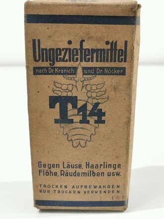 Ungeziefermittel T14 zur Anwendung bei Pferden mit Läusen. Ungeöffnete, seltene Packung