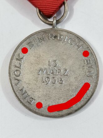 Medaille zur Erinnerung an den 13.März 1938 mit Verleihungsurkunde für einen Feldwebel im Kradschützen Bataillon 2