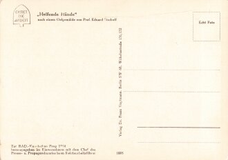 Künstler Ansichtskarte "Helfende Hände" Weiblicher Reichsarbeitsdienst