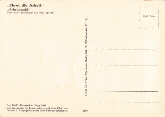 Künstler Ansichtskarte "Arbeitsmaid" Weiblicher Reichsarbeitsdienst