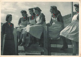 Ansichtskarte Reichsarbeitsdienst der weiblichen Jugend "Viel gibts zu erzählen nach der Arbeit"