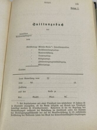 Gesetz über die Versorgung der Personen der Unterklassen des Reichsheeres der Kaiserlichen Marine und Schutztruppe, datiert 1906, 152 Seiten, gebraucht, A5