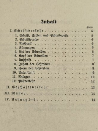 H.Dv.30 M.Dv.Nr. 15 L.Dv.30 Schrift- und Geschäftsverkehr der Wehrmacht, datiert 1939, 39 Seiten, gebraucht, A5