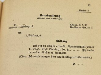 H.Dv.30 M.Dv.Nr. 15 L.Dv.30 Schrift- und Geschäftsverkehr der Wehrmacht, datiert 1939, 39 Seiten, gebraucht, A5