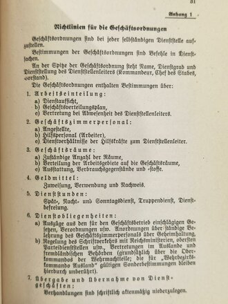 H.Dv.30 M.Dv.Nr. 15 L.Dv.30 Schrift- und Geschäftsverkehr der Wehrmacht, datiert 1939, 39 Seiten, gebraucht, A5