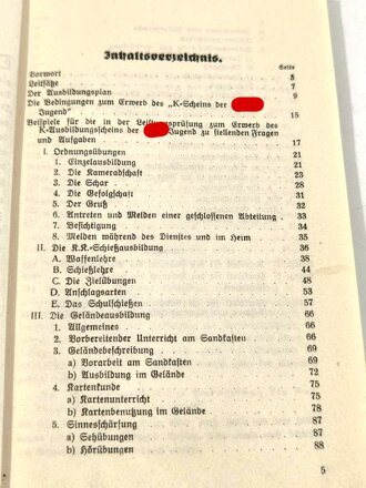 Kriegsausbildung der Hitler Jugend im Schieß- und Geländedienst, datiert 1941, 151 Seiten, gebraucht, A5