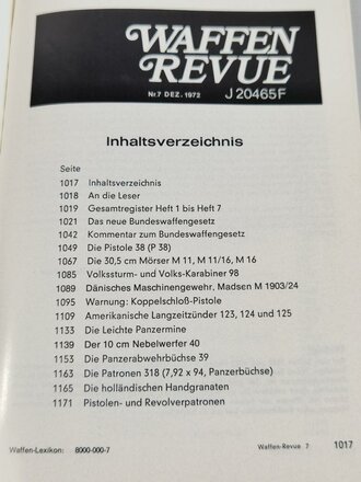 Waffen Revue Nr. 7, Bundeswaffengesetz, 160 Seiten